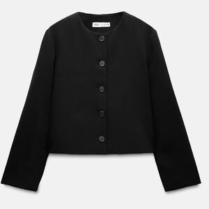Zara Black Blazer Elegant Suit Jacket